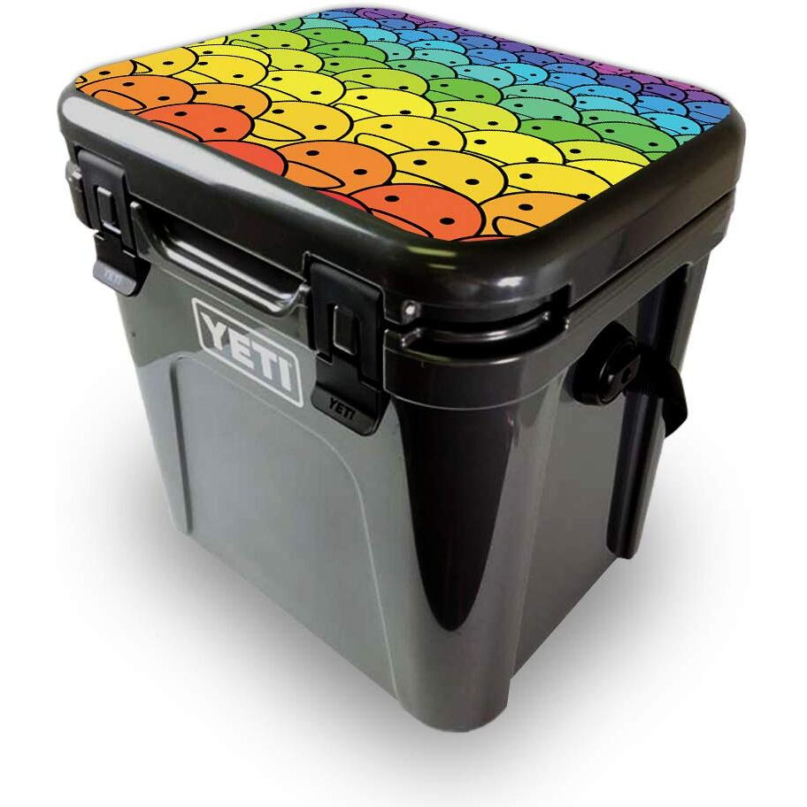 MightySkins YEROA24LID-Happy Faces Skin for Yeti Roadie 24 Hard cooler Lid - Happy Faces