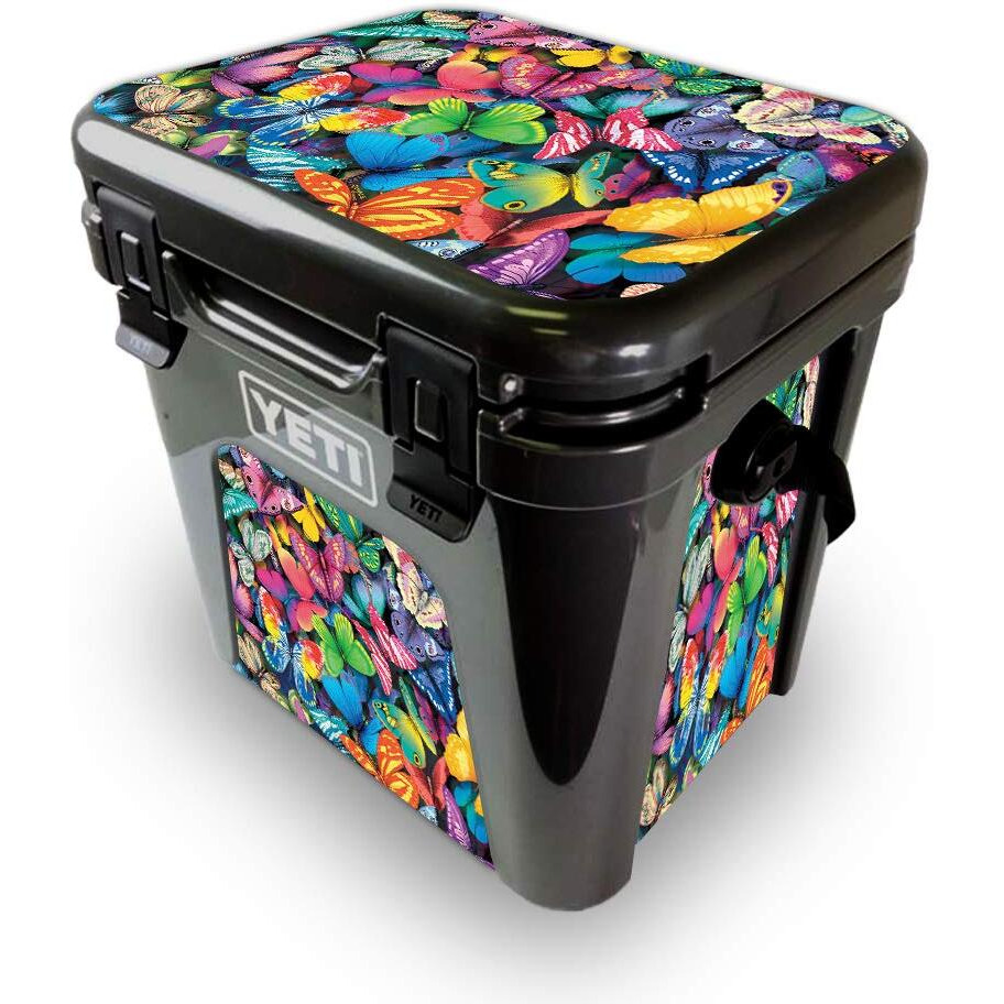 MightySkins YEROAD24-Butterfly Party Skin for Yeti Roadie 24 Hard cooler - Butterfly Party
