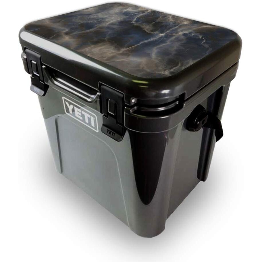 MightySkins YEROA24LID-Stormy Marble Skin for Yeti Roadie 24 Hard cooler Lid - Stormy Marble