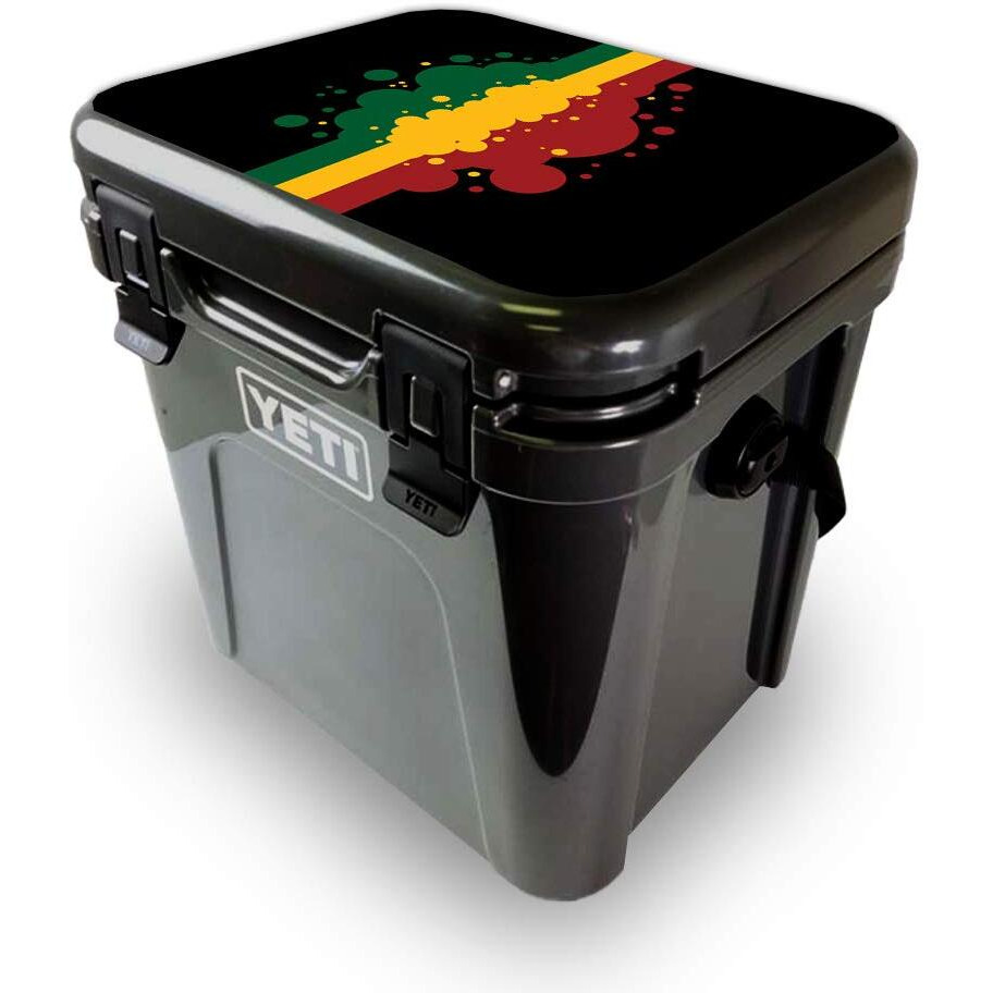 MightySkins YEROA24LID-Rasta Flag Skin for Yeti Roadie 24 Hard cooler Lid - Rasta Flag
