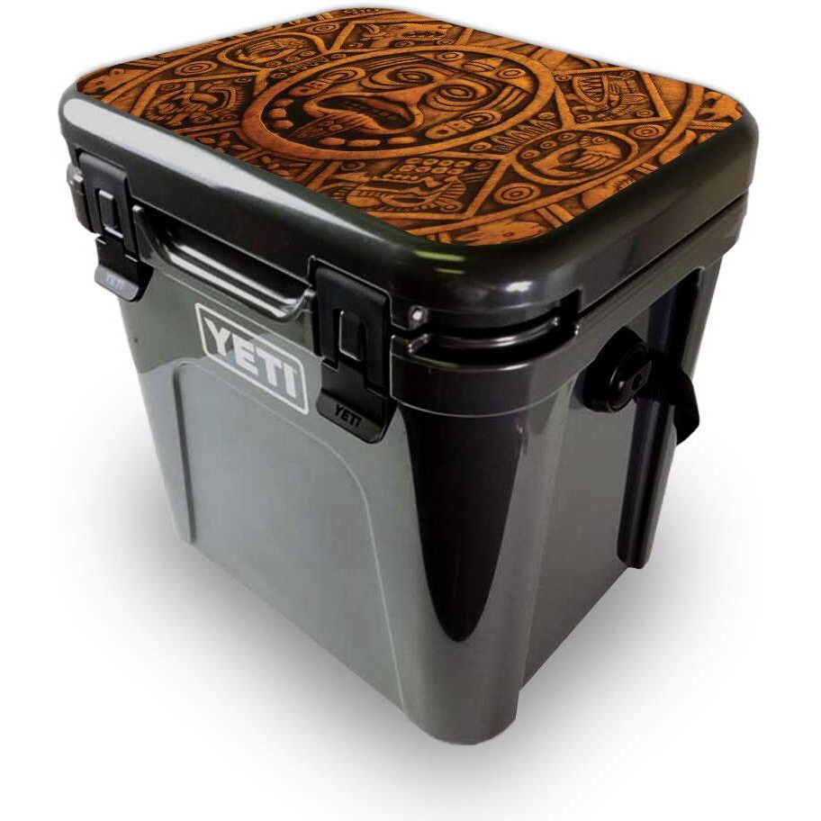 MightySkins YEROA24LID-carved Aztec Skin for Yeti Roadie 24 Hard cooler Lid - carved Aztec