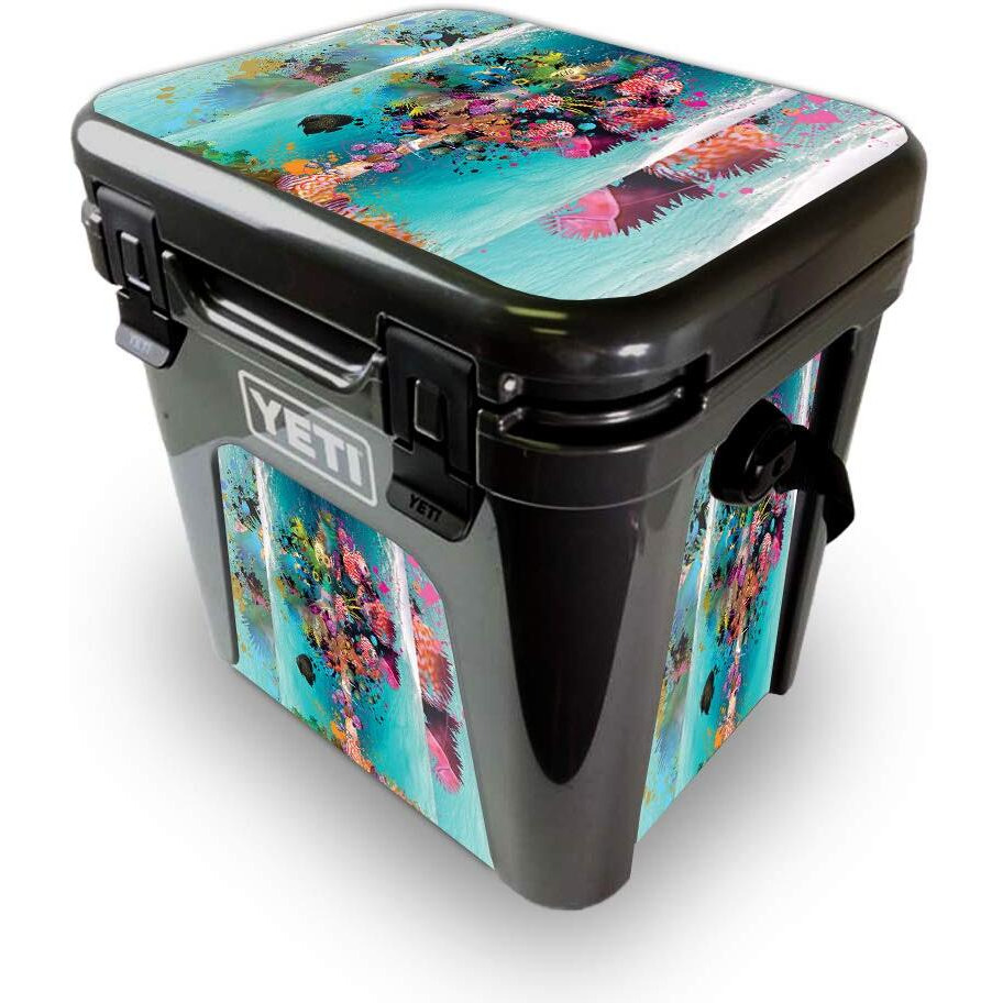 MightySkins YEROAD24-Surf Palm Skin for Yeti Roadie 24 Hard cooler - Surf Palm