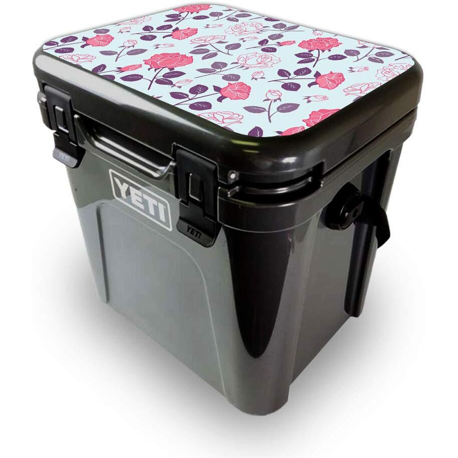 MightySkins YEROA24LID-Vintage Floral Skin for Yeti Roadie 24 Hard cooler Lid - Vintage Floral