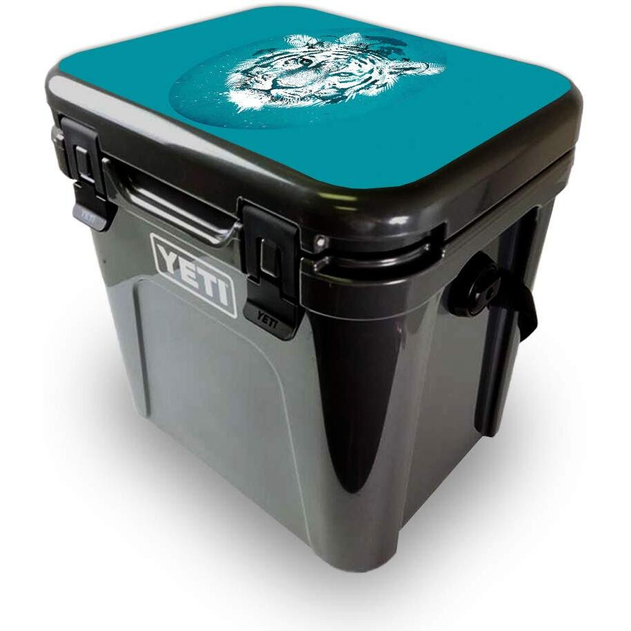 MightySkins YEROA24LID-White Tiger Skin for Yeti Roadie 24 Hard cooler Lid - White Tiger