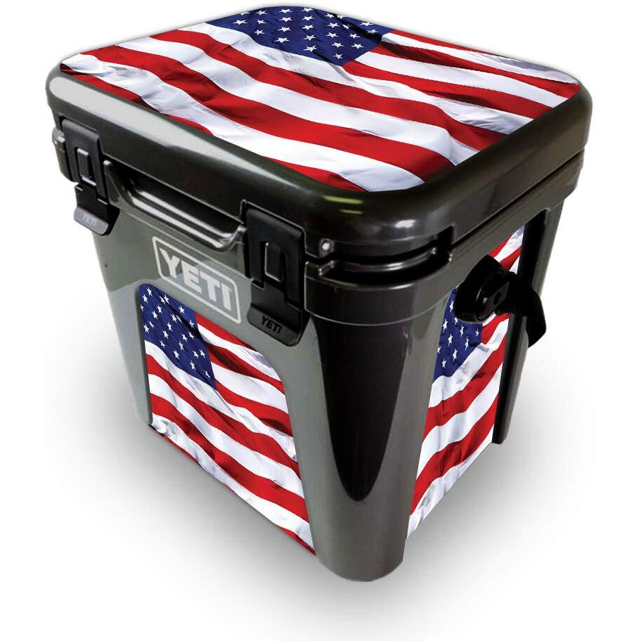 MightySkins YEROAD24-American Flag Skin for Yeti Roadie 24 Hard cooler - American Flag