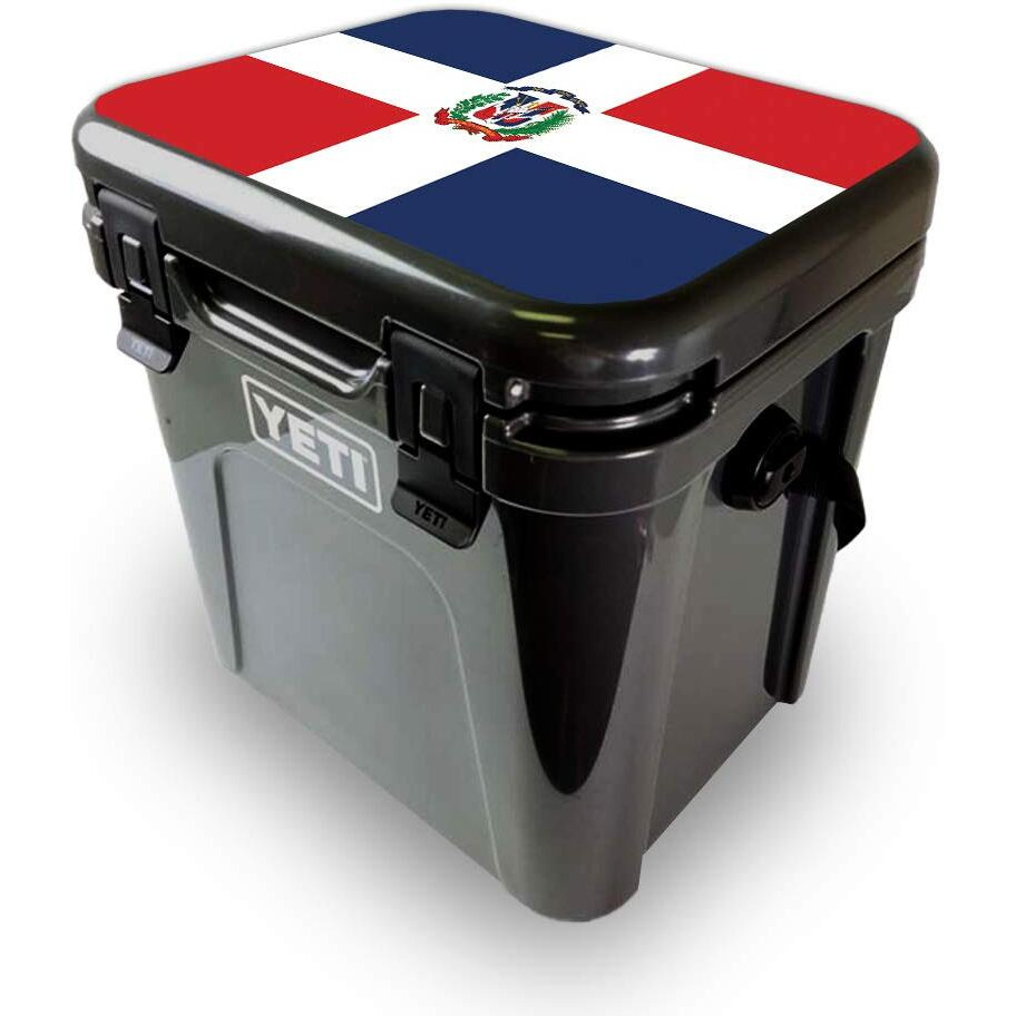 MightySkins YEROA24LID-Dominican Flag Skin for Yeti Roadie 24 Hard cooler Lid - Dominican Flag