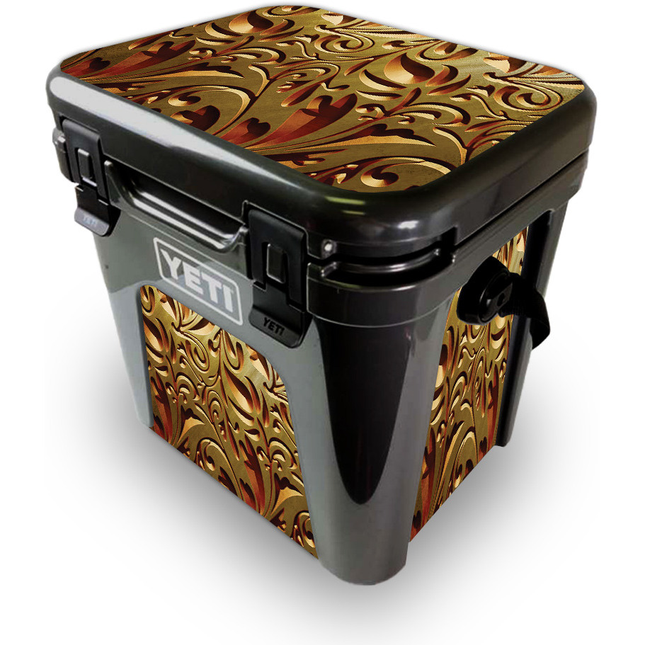 MightySkins YEROAD24-Mosaic gold Skin for Yeti Roadie 24 Hard cooler - Mosaic gold