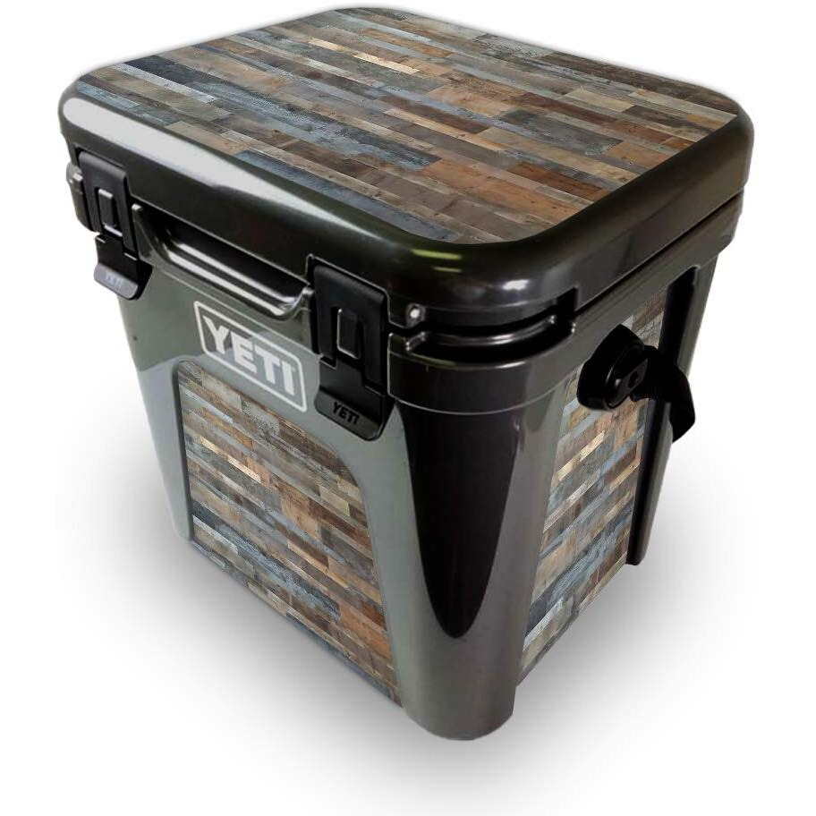 MightySkins YEROAD24-gray Wood Skin for Yeti Roadie 24 Hard cooler - gray Wood