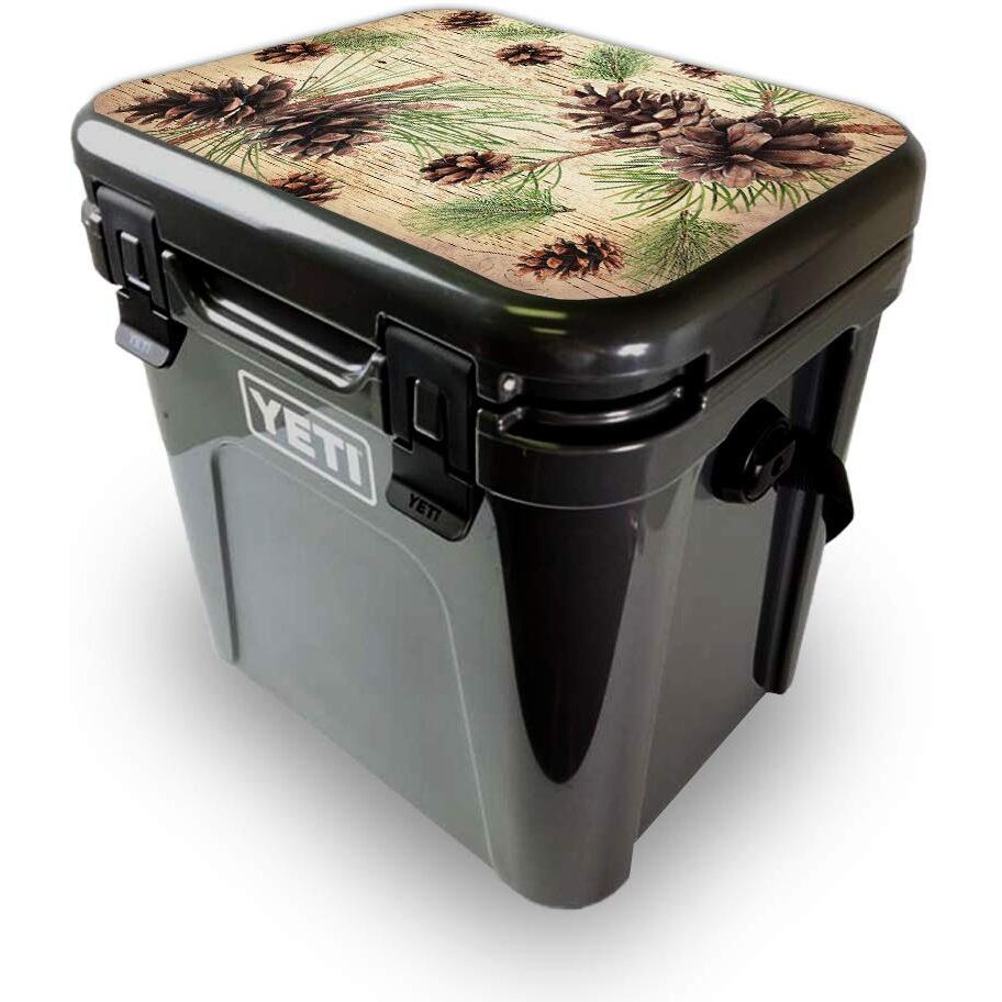 MightySkins YEROA24LID-Pine collage Skin for Yeti Roadie 24 Hard cooler Lid - Pine collage