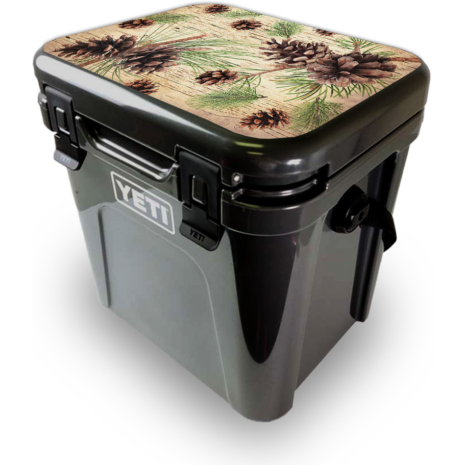 MightySkins YEROA24LID-Pine collage Skin for Yeti Roadie 24 Hard cooler Lid - Pine collage