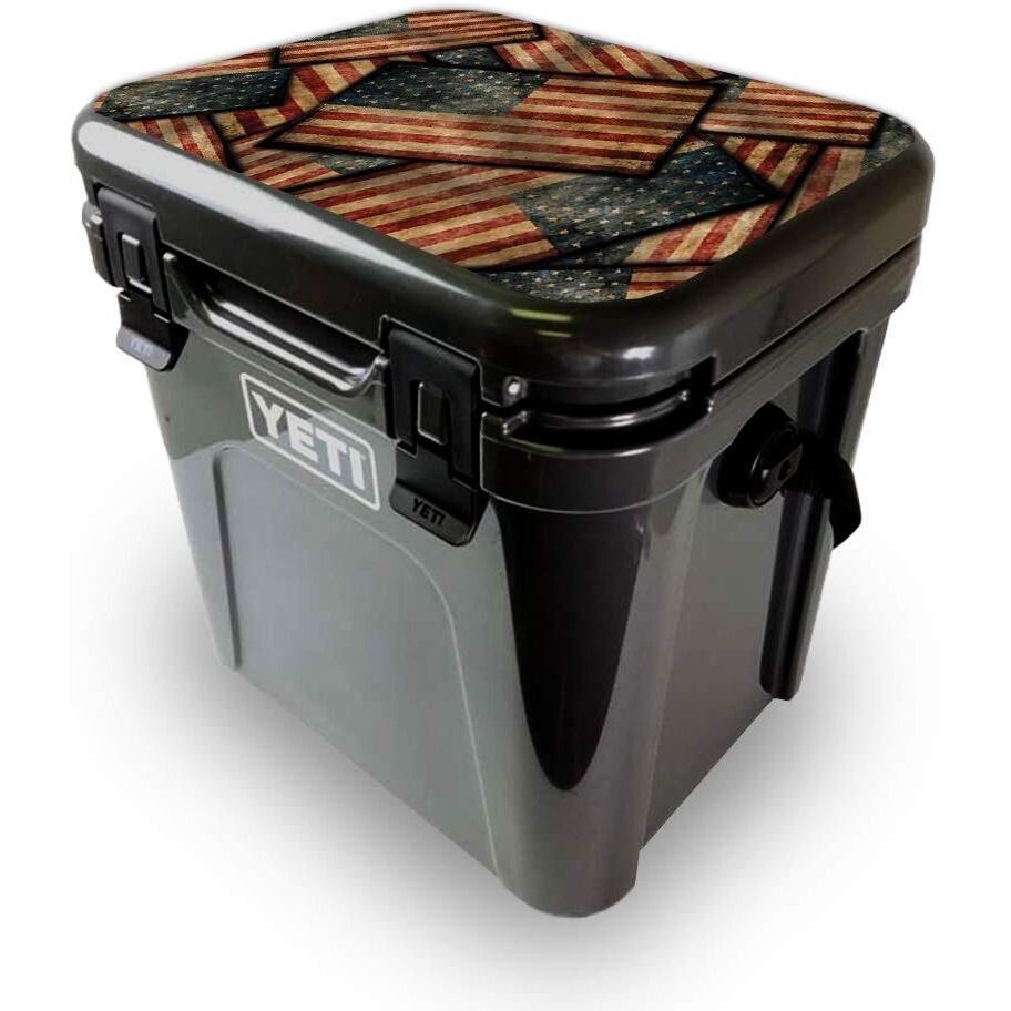 MightySkins YEROA24LID-Vintage American Skin for Yeti Roadie 24 Hard cooler Lid - Vintage American
