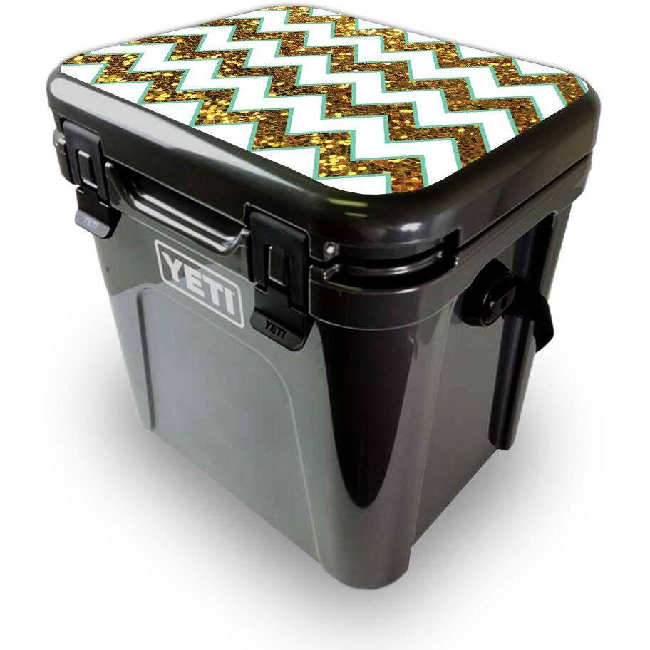 MightySkins YEROA24LID-glitzy chevron Skin for Yeti Roadie 24 Hard cooler Lid - glitzy chevron