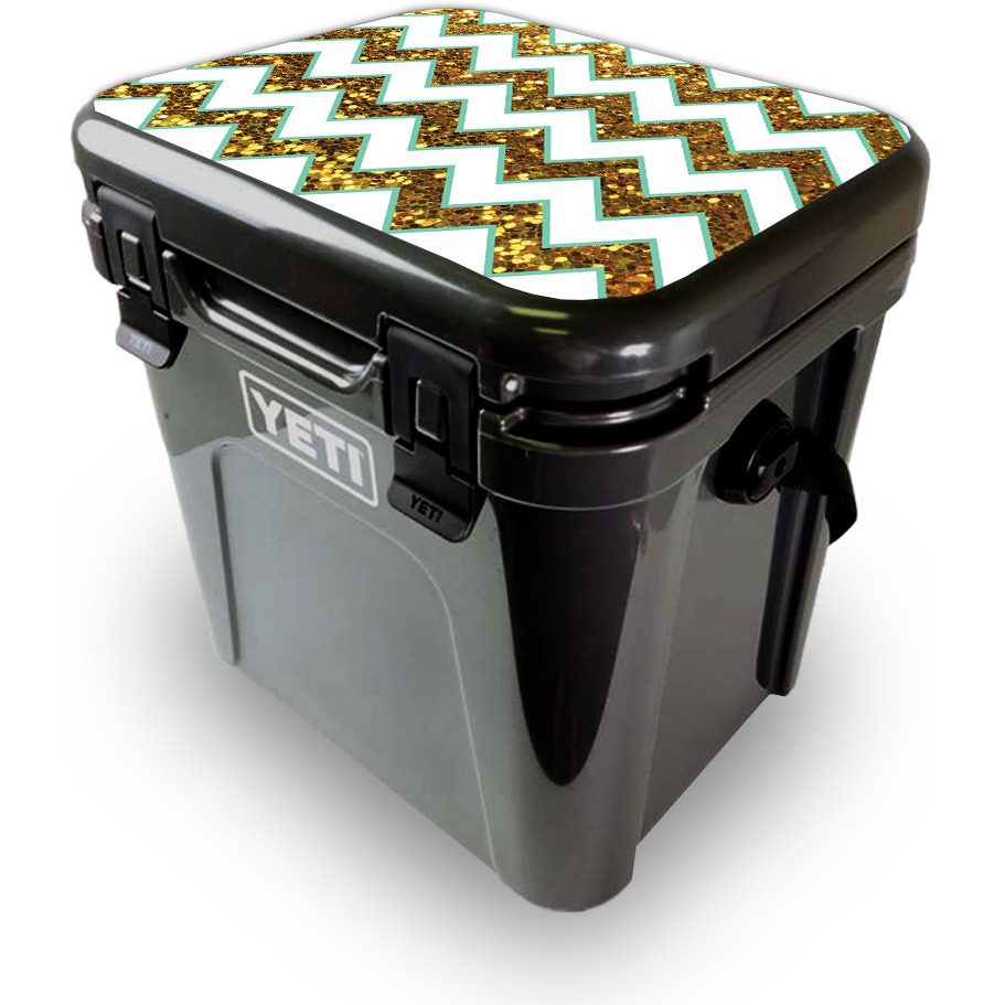 MightySkins YEROA24LID-glitzy chevron Skin for Yeti Roadie 24 Hard cooler Lid - glitzy chevron