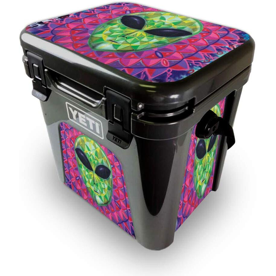 MightySkins YEROAD24-geometric Alien Skin for Yeti Roadie 24 Hard cooler - geometric Alien