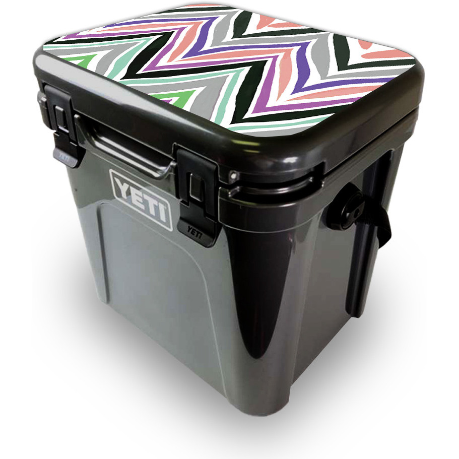 MightySkins YEROA24LID-colorful chevron Skin for Yeti Roadie 24 Hard cooler Lid - colorful chevron