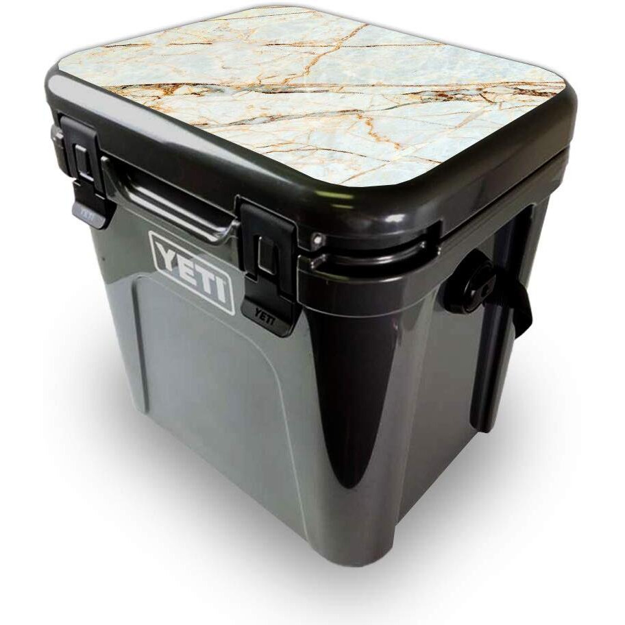 MightySkins YEROA24LID-Antique Marble Skin for Yeti Roadie 24 Hard cooler Lid - Antique Marble