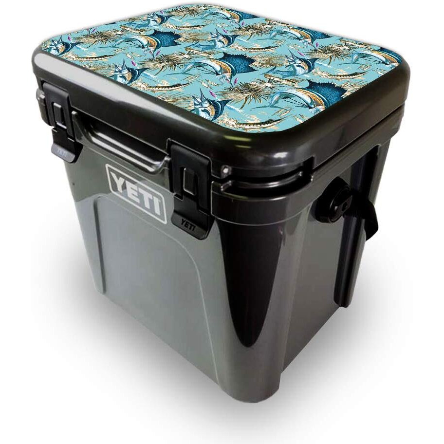 MightySkins YEROA24LID-Island Fish Skin for Yeti Roadie 24 Hard cooler Lid - Island Fish
