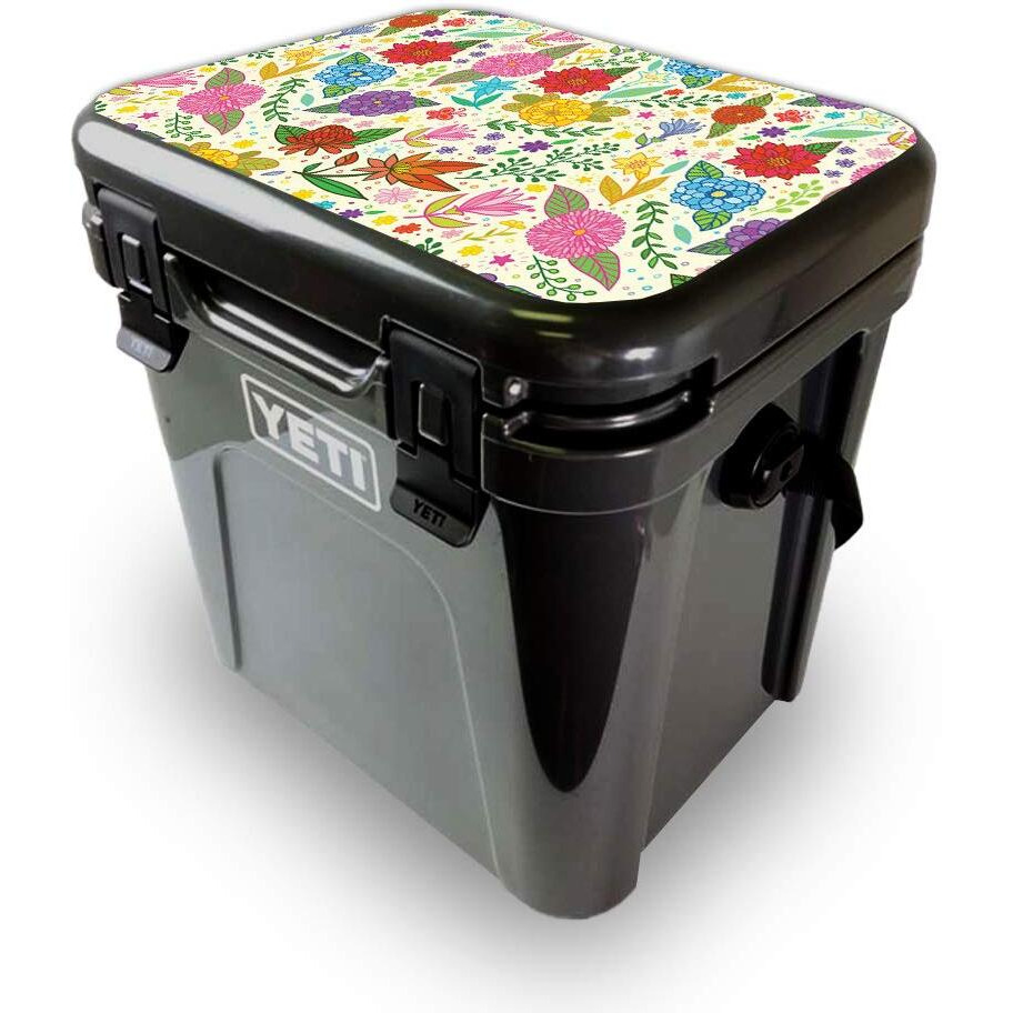 MightySkins YEROA24LID-Flower garden Skin for Yeti Roadie 24 Hard cooler Lid - Flower garden