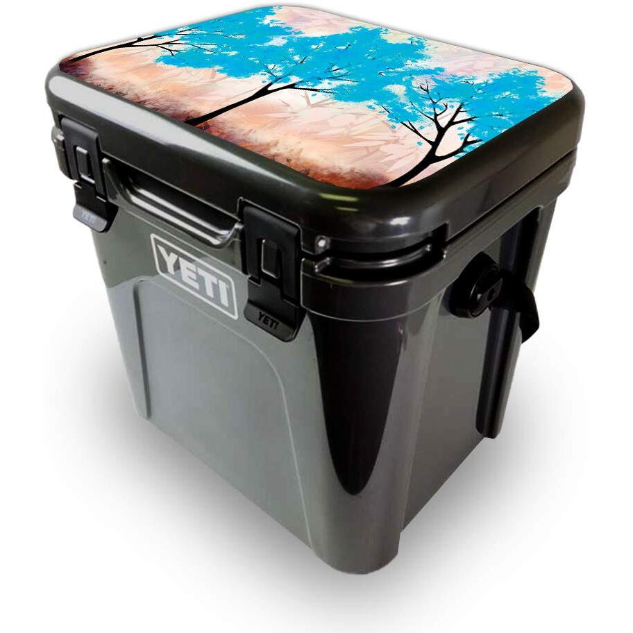 MightySkins YEROA24LID-Blue Woods Skin for Yeti Roadie 24 Hard cooler Lid - Blue Woods