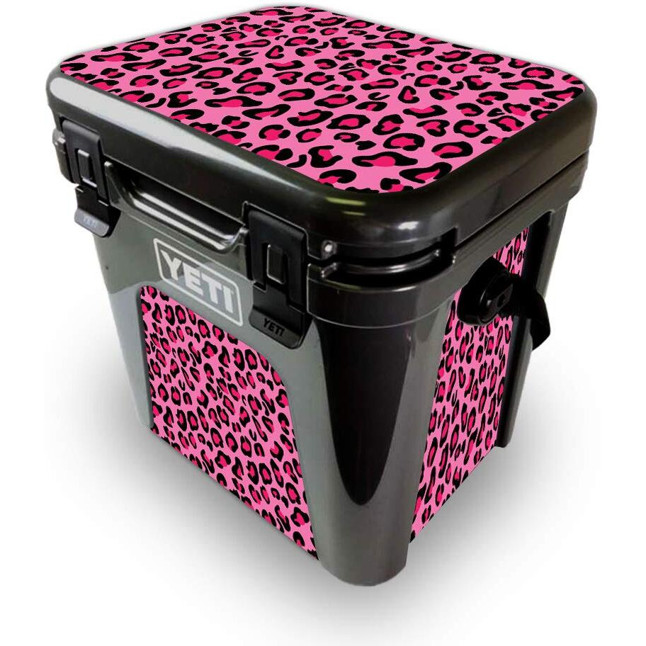 MightySkins YEROAD24-Pink Leopard Skin for Yeti Roadie 24 Hard cooler - Pink Leopard
