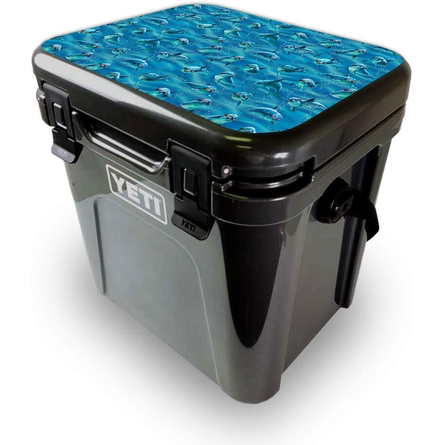 MightySkins YEROA24LID-Dolphin gang Skin for Yeti Roadie 24 Hard cooler Lid - Dolphin gang