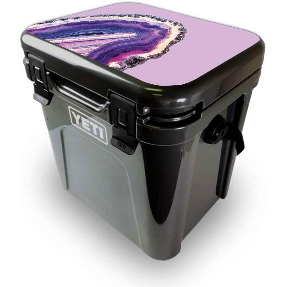 MightySkins YEROA24LID-Purple Agate Skin for Yeti Roadie 24 Hard cooler Lid - Purple Agate