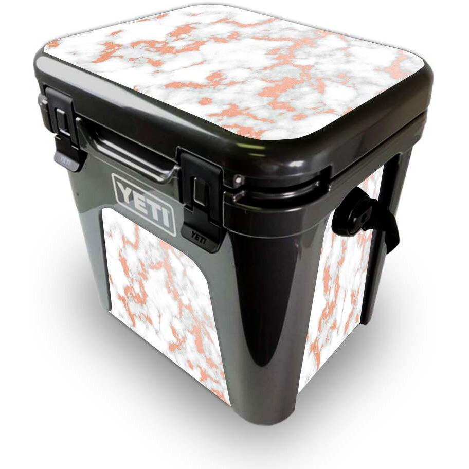 MightySkins YEROAD24-Rose Foil Marble Skin for Yeti Roadie 24 Hard cooler - Rose Foil Marble