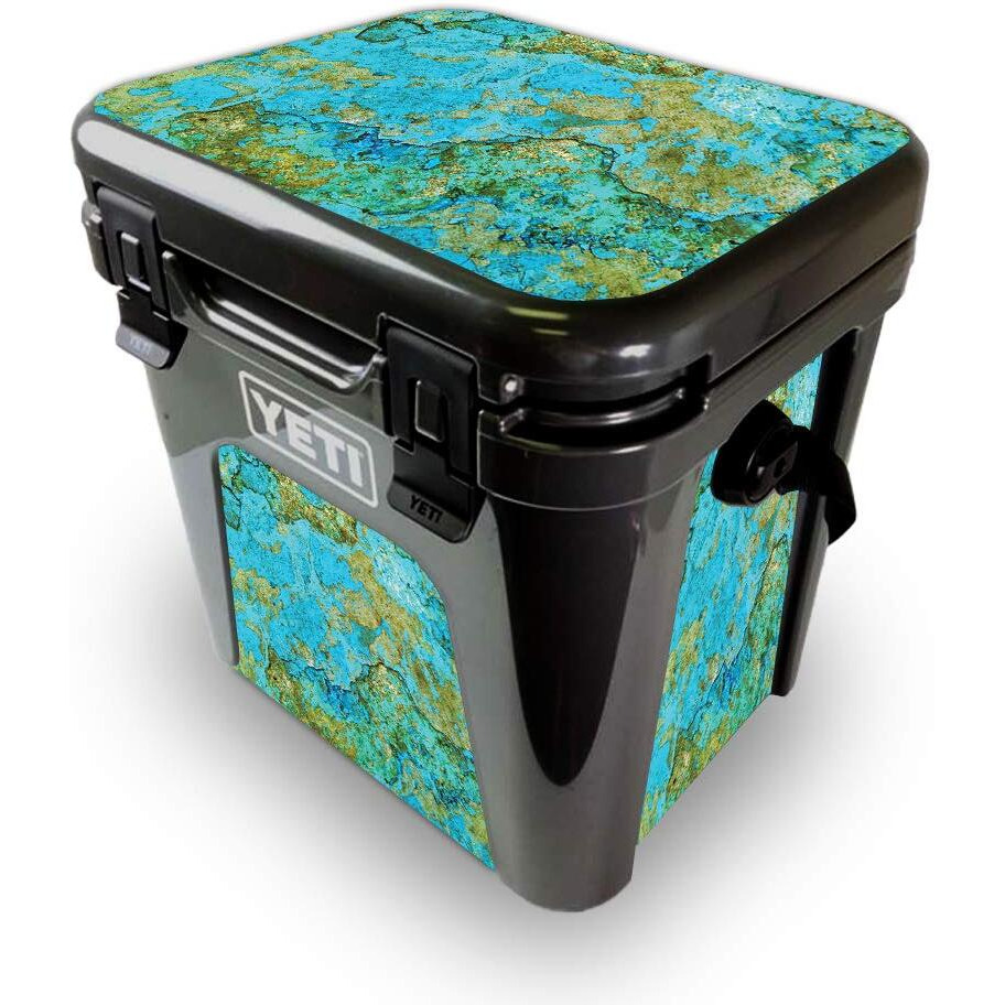 MightySkins YEROAD24-Teal Marble Skin for Yeti Roadie 24 Hard cooler - Teal Marble