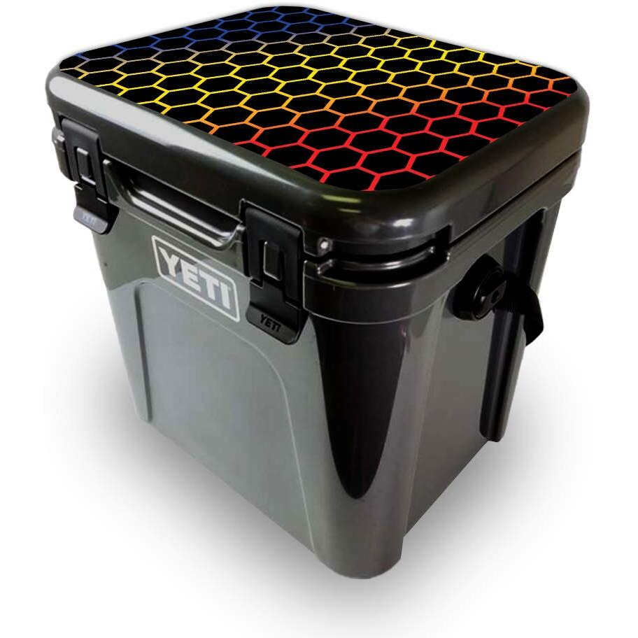 MightySkins YEROA24LID-Primary Honeycomb Skin for Yeti Roadie 24 Hard cooler Lid - Primary Honeycomb
