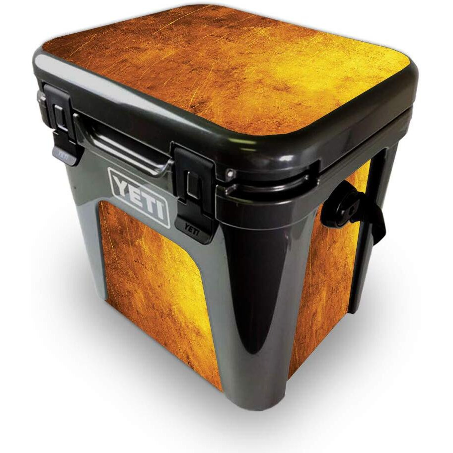 MightySkins YEROAD24-Textured gold Skin for Yeti Roadie 24 Hard cooler - Textured gold