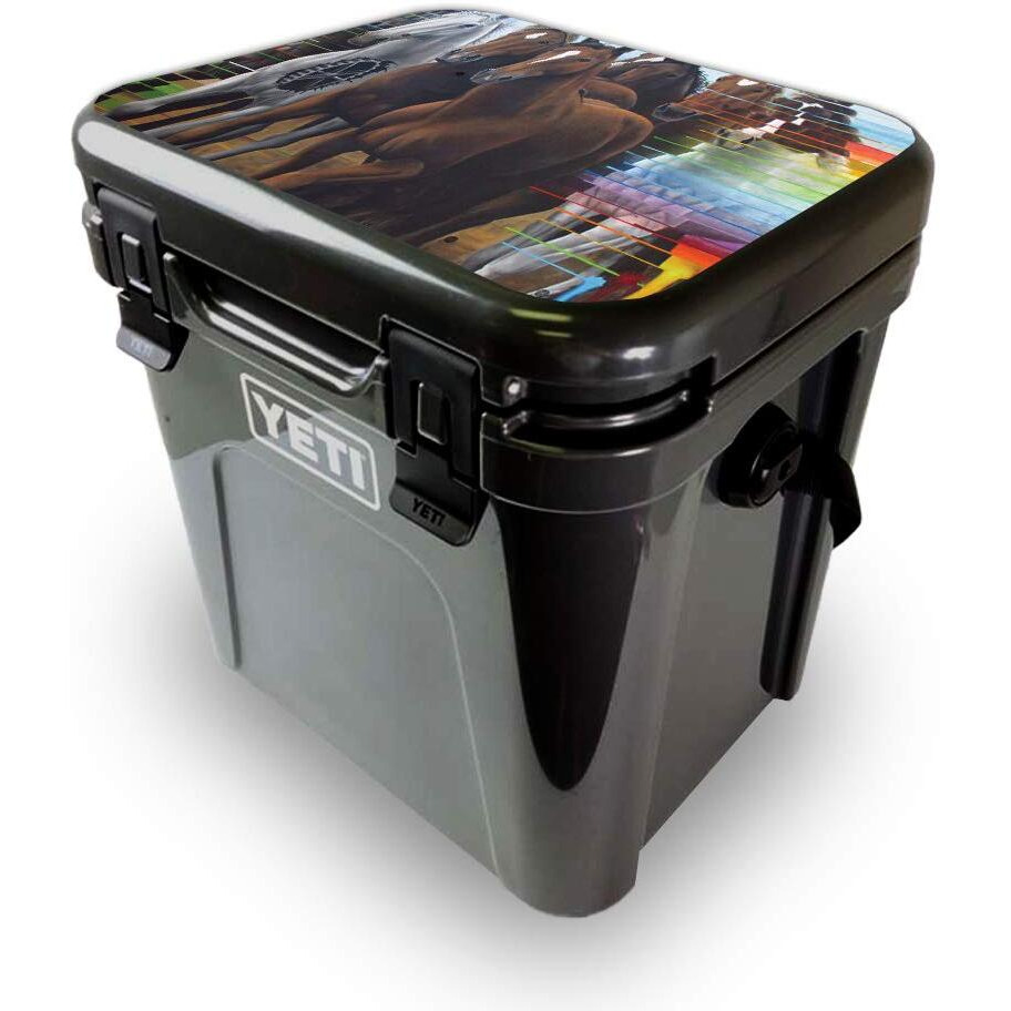 MightySkins YEROA24LID-Horse Stampede Skin for Yeti Roadie 24 Hard cooler Lid - Horse Stampede