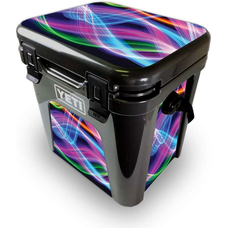 MightySkins YEROAD24-Light Waves Skin for Yeti Roadie 24 Hard cooler - Light Waves