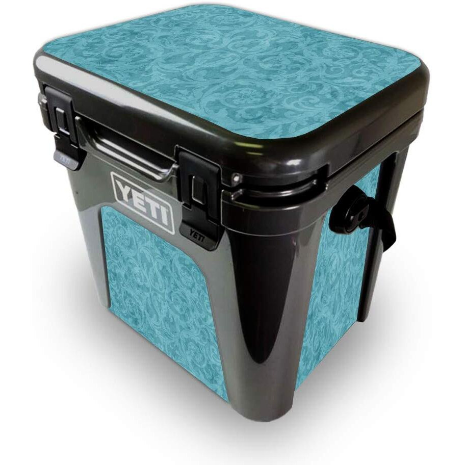 MightySkins YEROAD24-Baby Blue Jacquard Skin for Yeti Roadie 24 Hard cooler - Baby Blue Jacquard