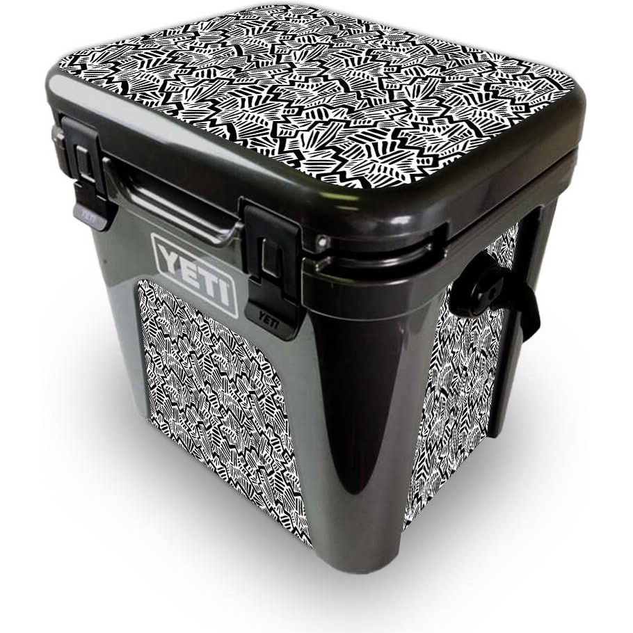 MightySkins YEROAD24-Abstract Black Skin for Yeti Roadie 24 Hard cooler - Abstract Black