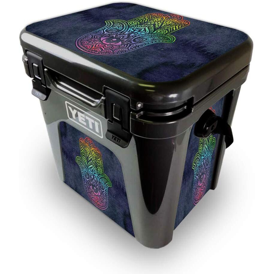MightySkins YEROAD24-Rainbow Hamsa Skin for Yeti Roadie 24 Hard cooler - Rainbow Hamsa