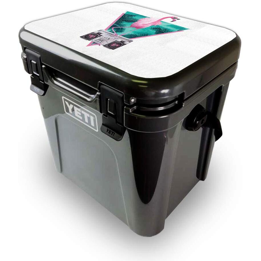 MightySkins YEROA24LID-Miami Flamingo Skin for Yeti Roadie 24 Hard cooler Lid - Miami Flamingo