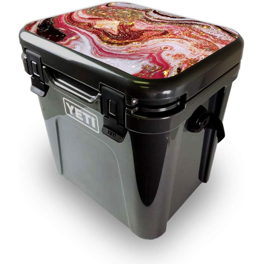 MightySkins YEROA24LID-Dark Rose gem Skin for Yeti Roadie 24 Hard cooler Lid - Dark Rose gem