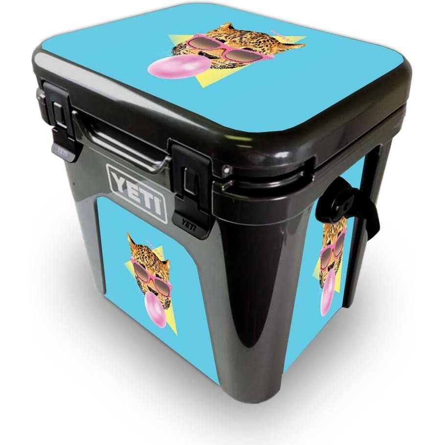 MightySkins YEROAD24-Bubble gum cheetah Skin for Yeti Roadie 24 Hard cooler - Bubble gum cheetah
