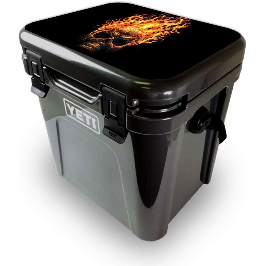 MightySkins YEROA24LID-Hot Head Skin for Yeti Roadie 24 Hard cooler Lid - Hot Head