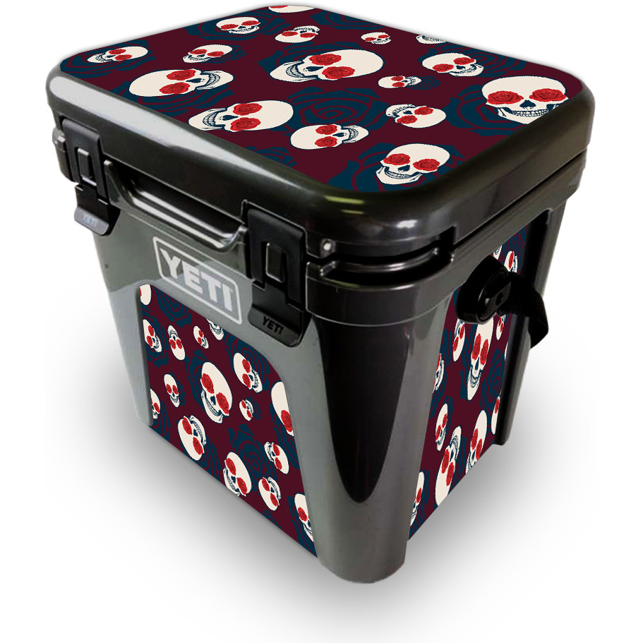 MightySkins YEROAD24-Skulls N Roses Skin for Yeti Roadie 24 Hard cooler - Skulls N Roses
