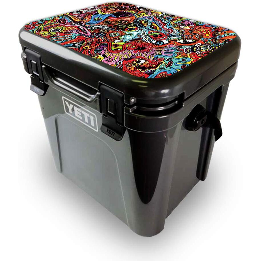 MightySkins YEROA24LID-Acid Trippy Skin for Yeti Roadie 24 Hard cooler Lid - Acid Trippy