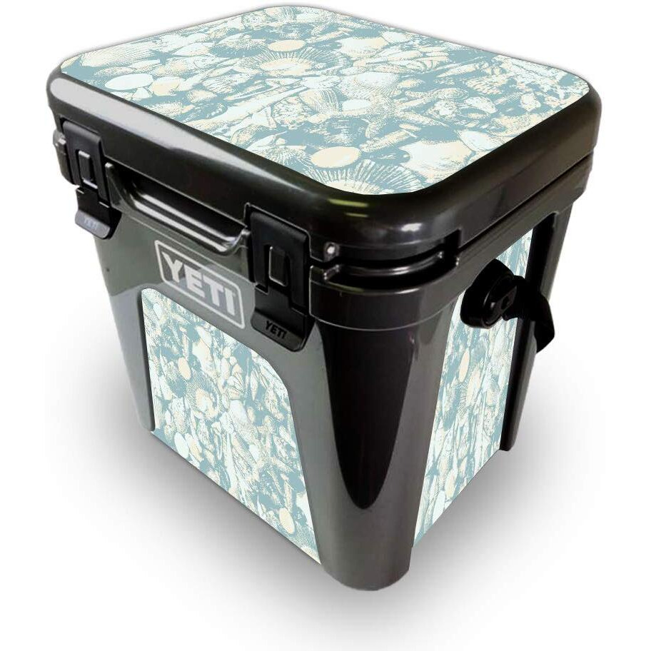 MightySkins YEROAD24-Blue Seashells Skin for Yeti Roadie 24 Hard cooler - Blue Seashells