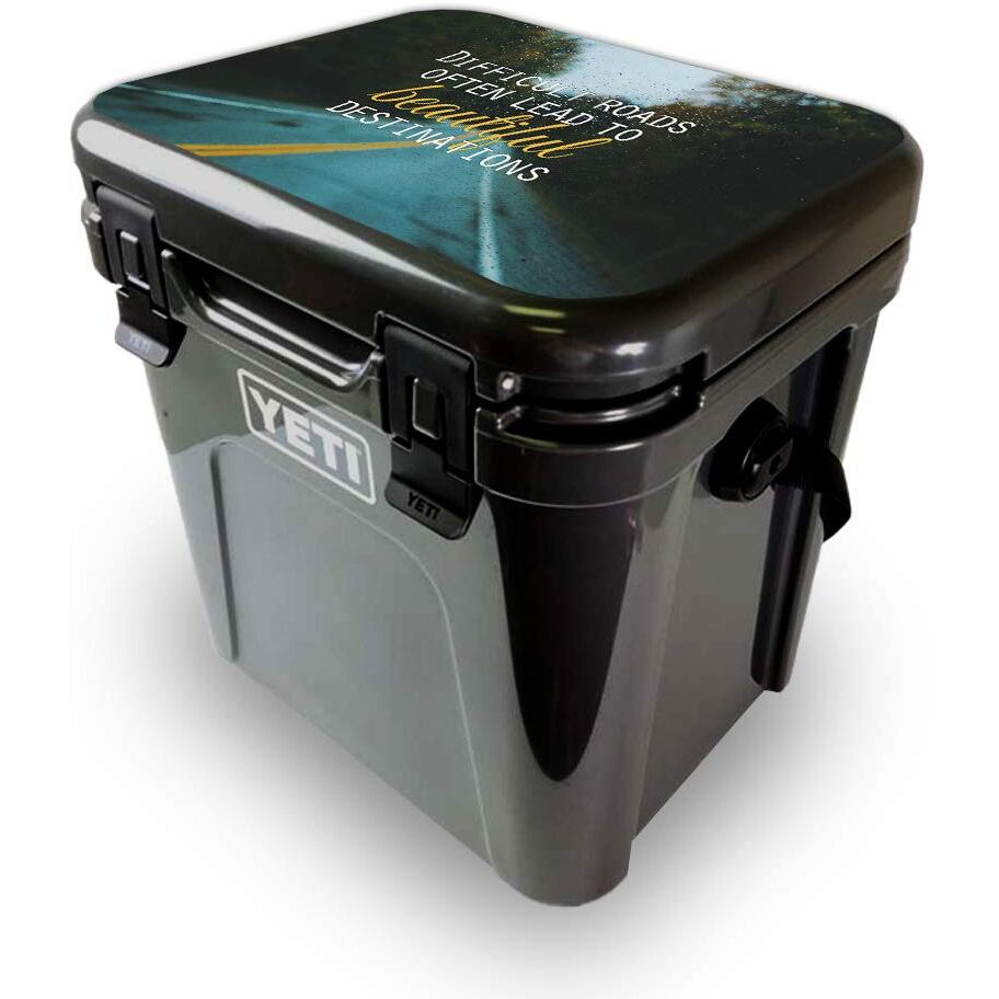 MightySkins YEROA24LID-Difficult Roads Skin for Yeti Roadie 24 Hard cooler Lid - Difficult Roads