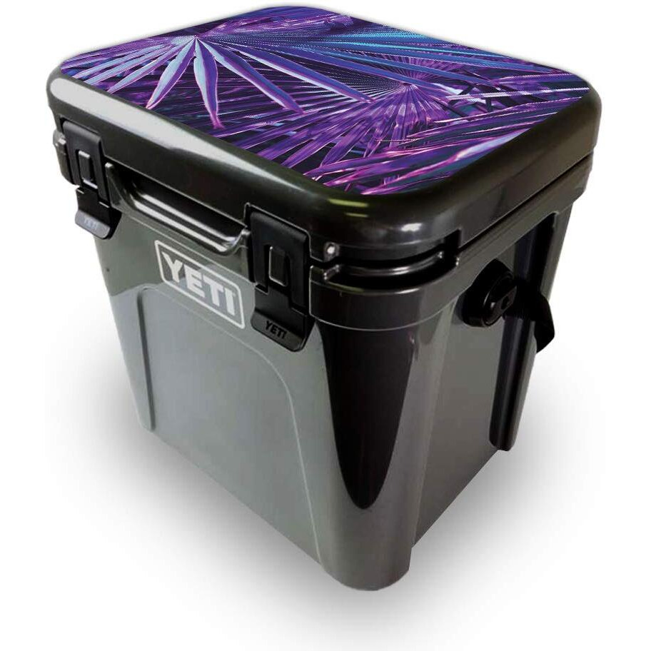 MightySkins YEROA24LID-Neon Palms Skin for Yeti Roadie 24 Hard cooler Lid - Neon Palms