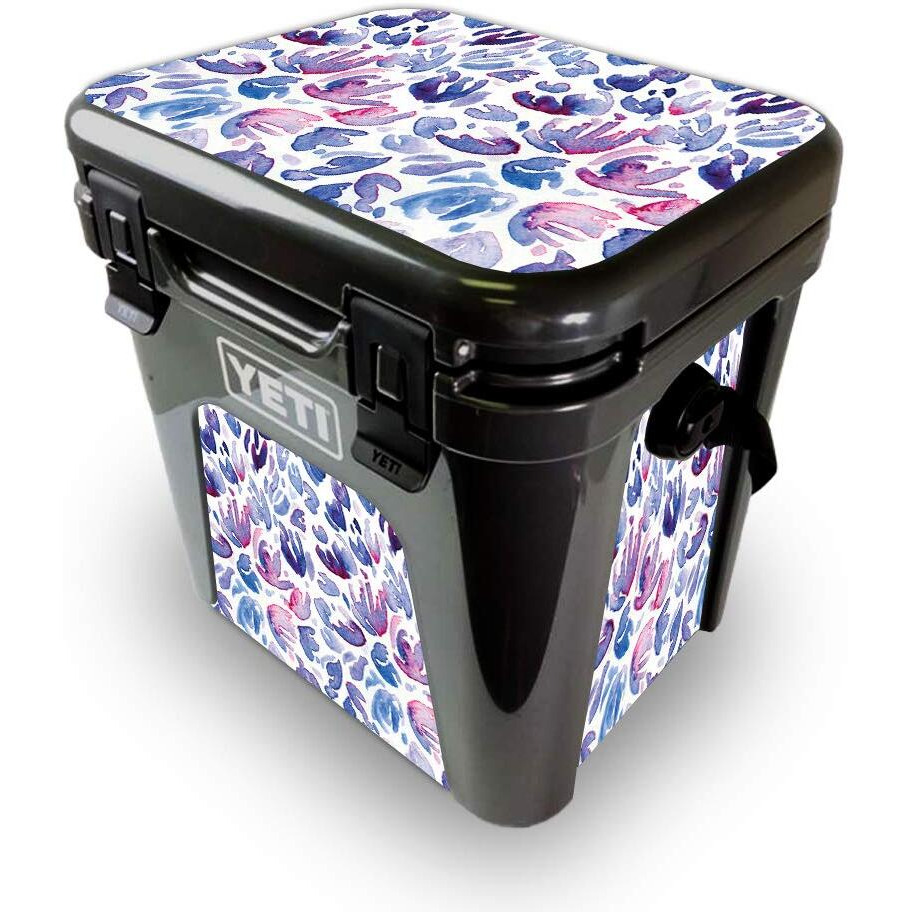 MightySkins YEROAD24-Blue Petals Skin for Yeti Roadie 24 Hard cooler - Blue Petals