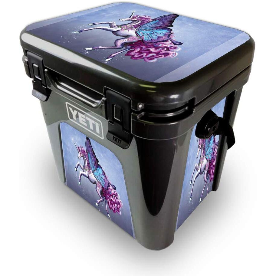 MightySkins YEROAD24-Lilac Unicorn Skin for Yeti Roadie 24 Hard cooler - Lilac Unicorn