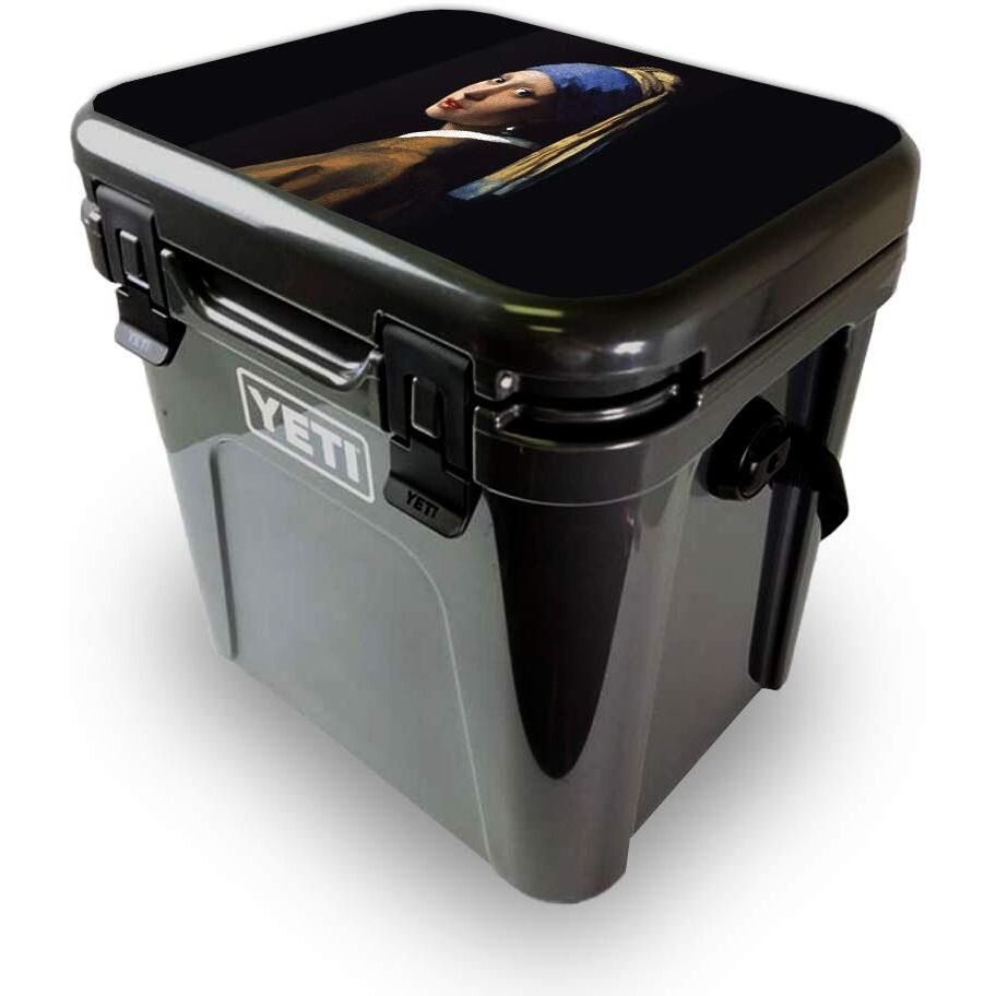 MightySkins YEROA24LID-girl With Pearl Earring Skin for Yeti Roadie 24 Hard cooler Lid - girl with Pearl Earring