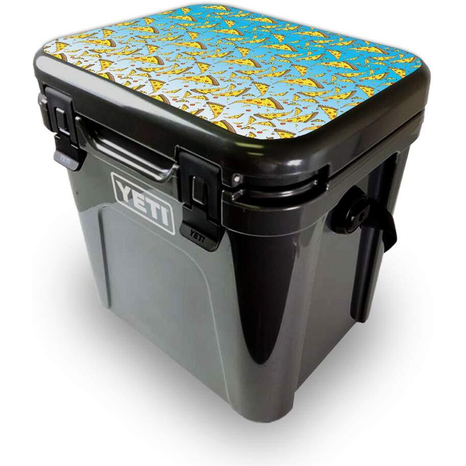 MightySkins YEROA24LID-Raining Pizza Skin for Yeti Roadie 24 Hard cooler Lid - Raining Pizza