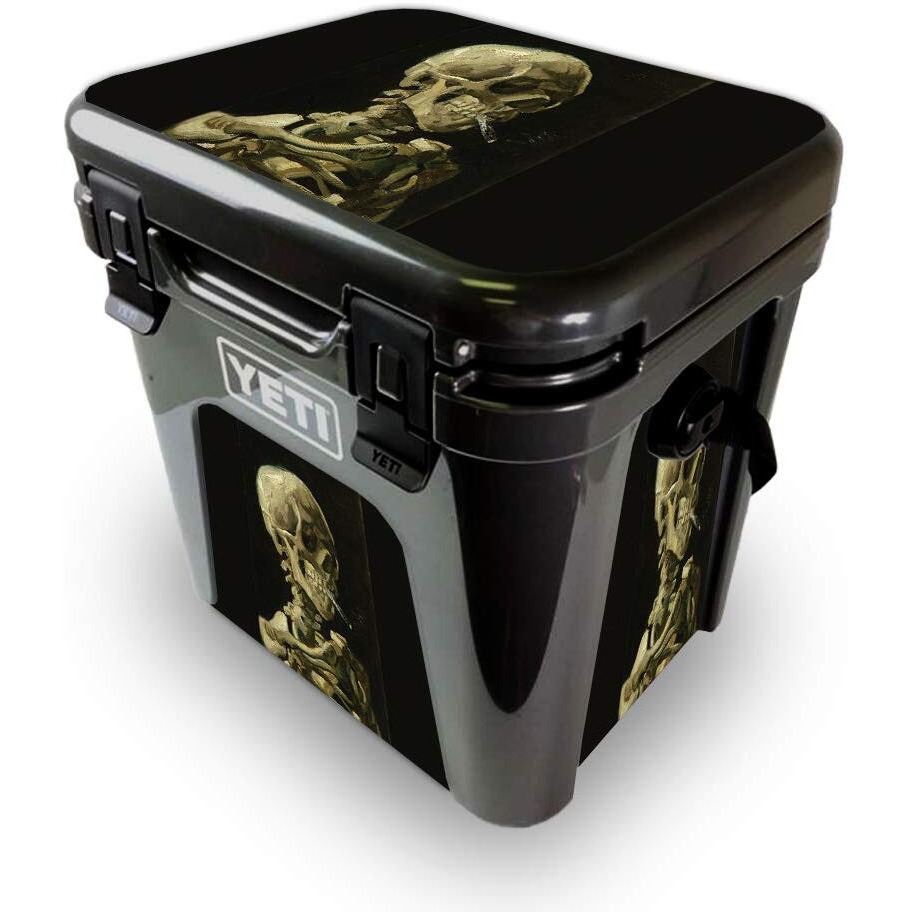 MightySkins YEROAD24-Skull With cigarette Skin for Yeti Roadie 24 Hard cooler - Skull with cigarette