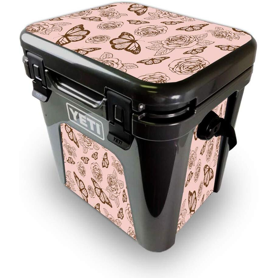 MightySkins YEROAD24-Butterfly garden Skin for Yeti Roadie 24 Hard cooler - Butterfly garden